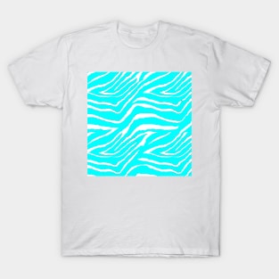 Zebra Animal Print Blue and White Pattern T-Shirt